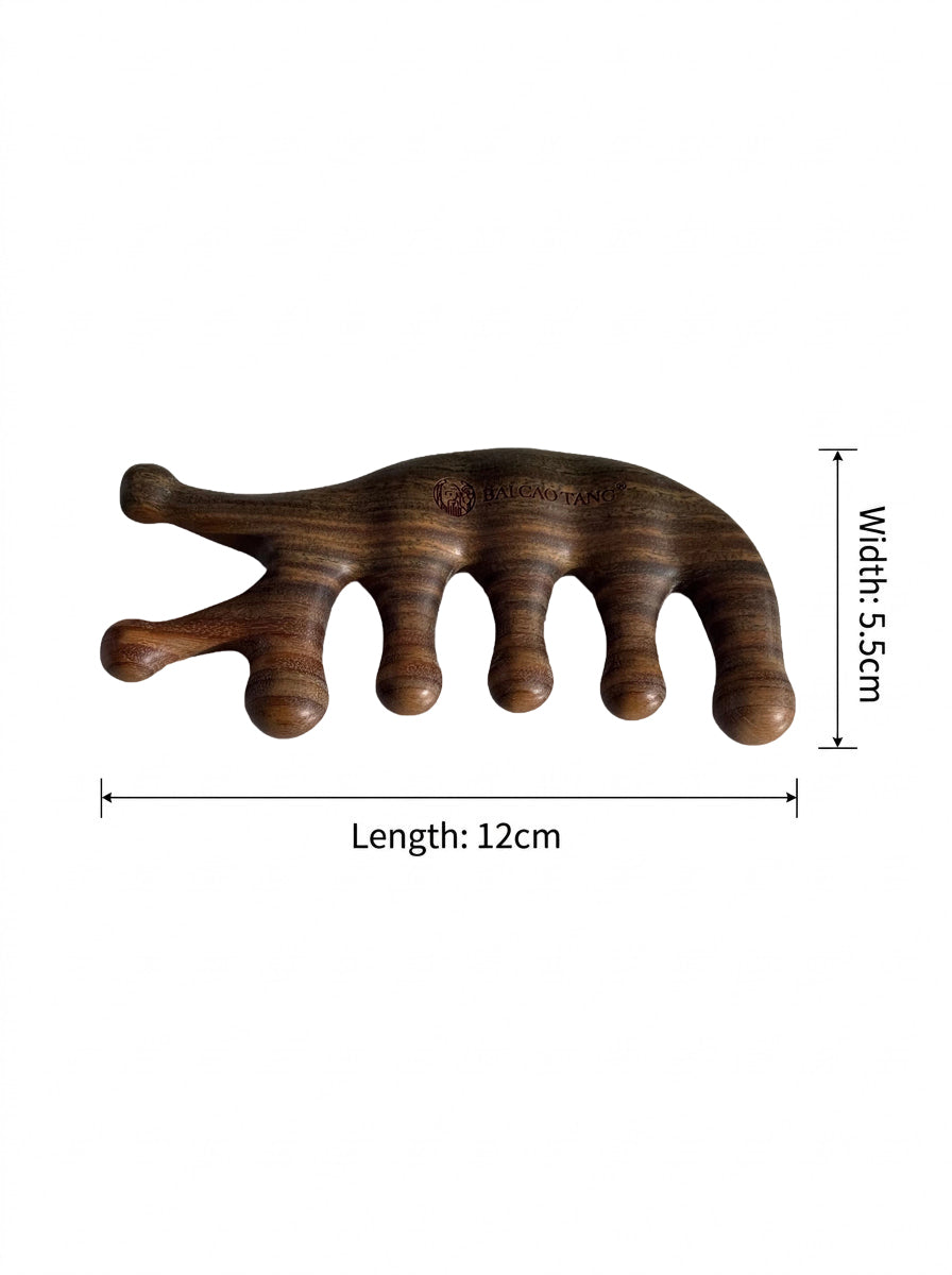 7-Tooth Sandalwood Body & Face Massage Gua Sha Comb