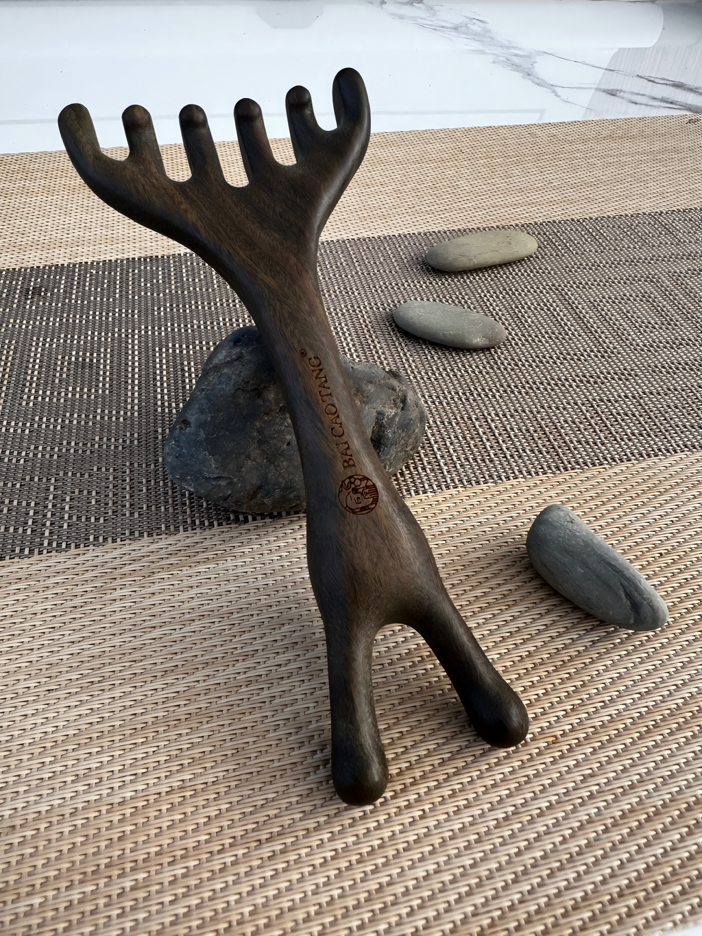 Sandalwood Antler Dual-End Face & Scalp Massagerg Tool